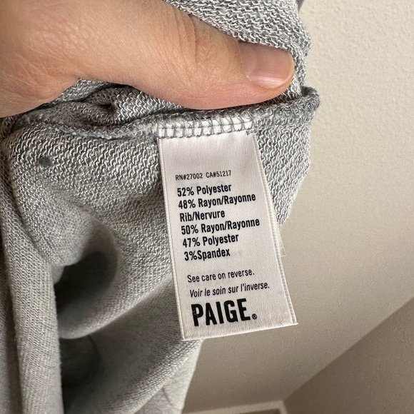 Paige sage knit midi French terry Heathered grey v neck pullover dress M - Picture 5 of 7